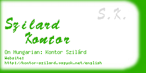 szilard kontor business card